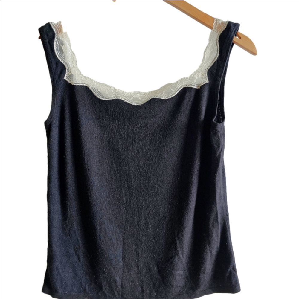 One Girl Who Sweater Lace Tank